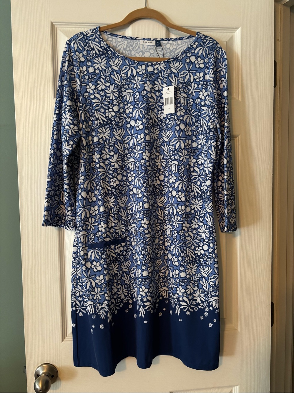Cabana Life Blue and White Floral Tunic Dress
